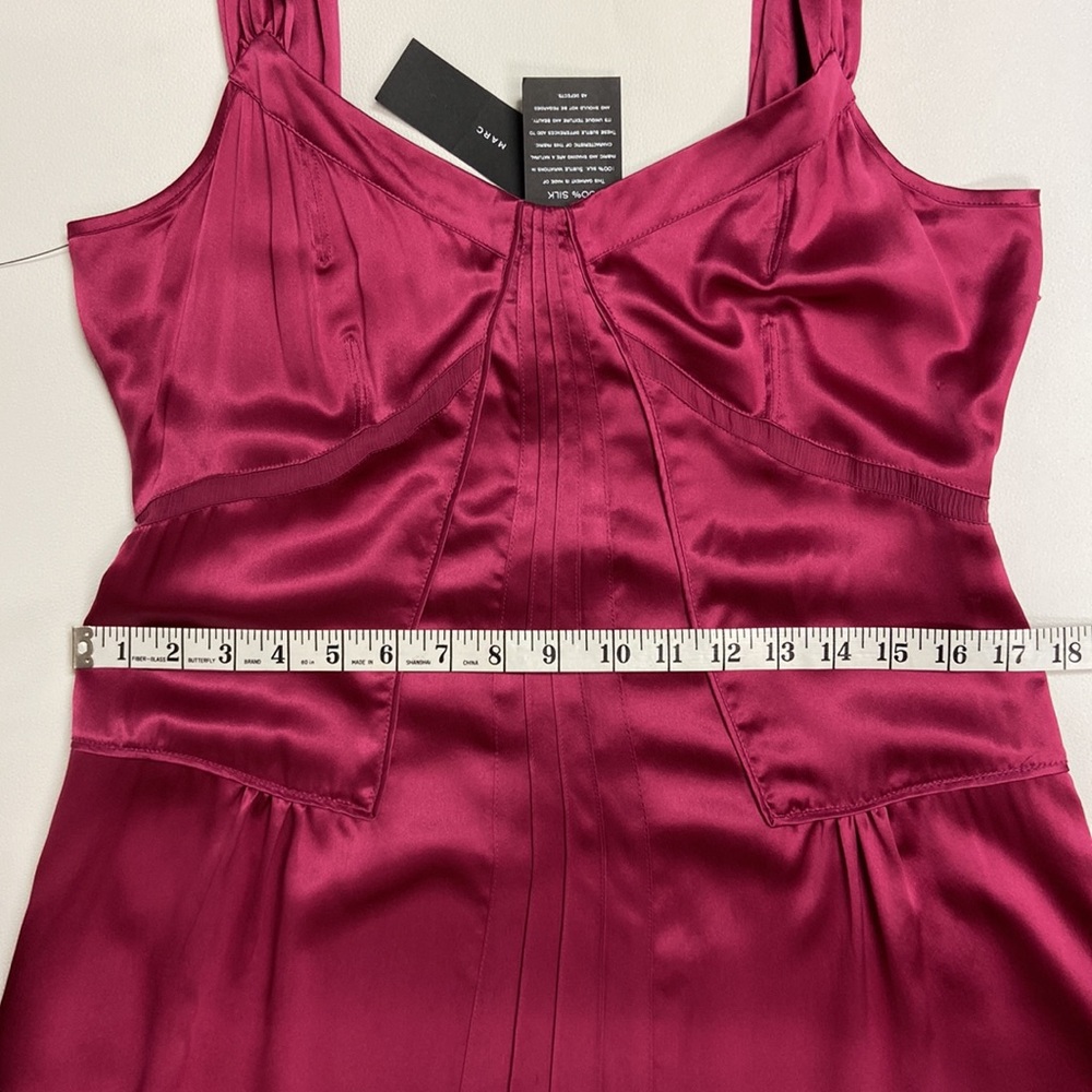 Marc Jacobs 100% Silk Slip Dress Size 10 NWT pink Y2K twilight festival midi - Picture 9 of 16